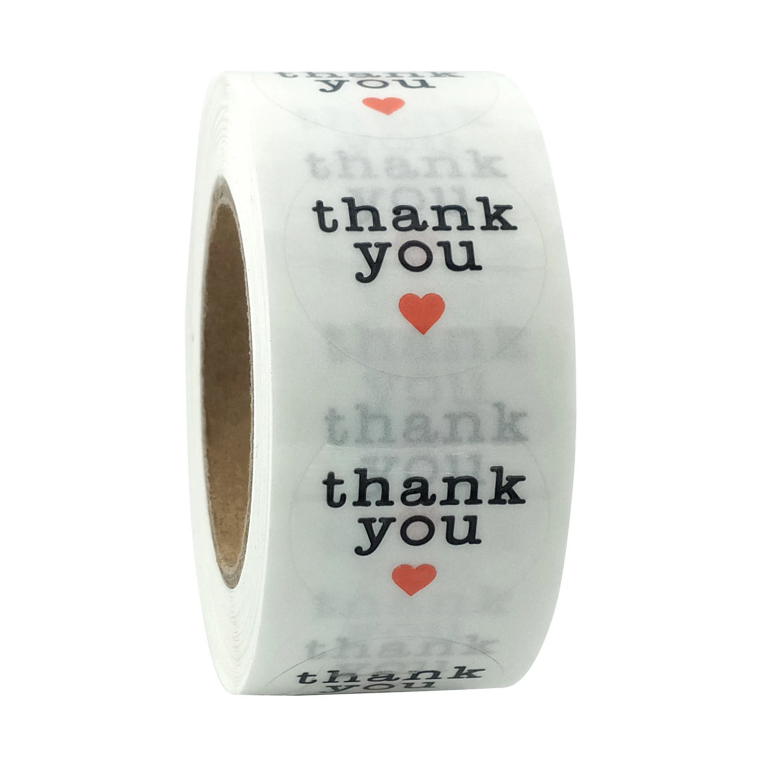 

100-500 Pcs Transparent Thank You Heart Labels 1Inch Business wedding festival birthday Package Seal Stickers Gift Stationery