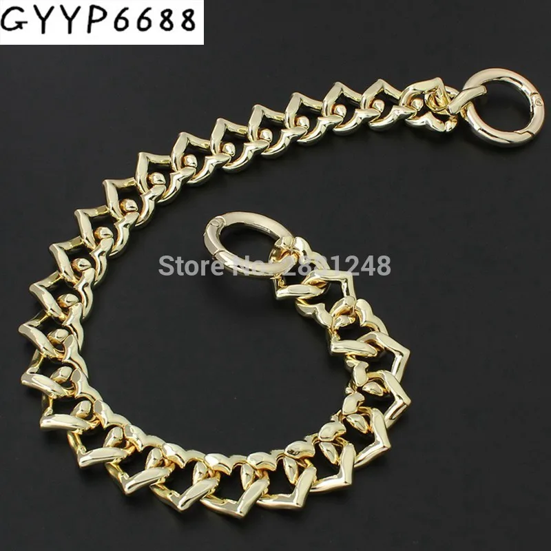 18mm new grade love Heart shape zinc alloy chain strap bag parts handles Accessory Factory Plating  Wholesale handbag