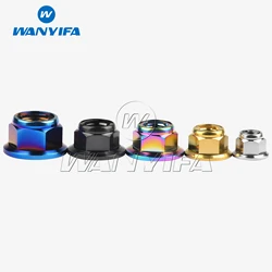 Wanyifa Titanium Ti Nut M6 M8 M10 M12 Pitch1.25 Flange Lock Nuts for Cycling Modification
