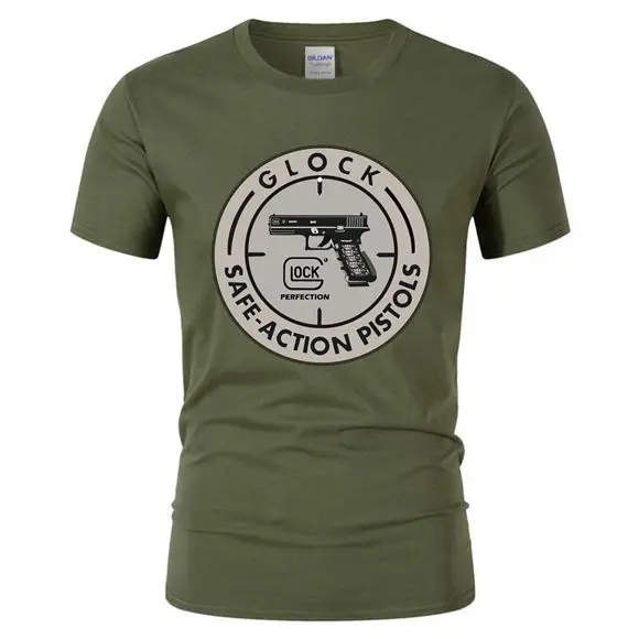 Maglietta Glock Appassionato All'Aperto Maglietta Unica Maglietta Grafica 100% Cotone Maglietta Da Uomo Manica Corta Magliette Unisex Da Donna Da Uomo