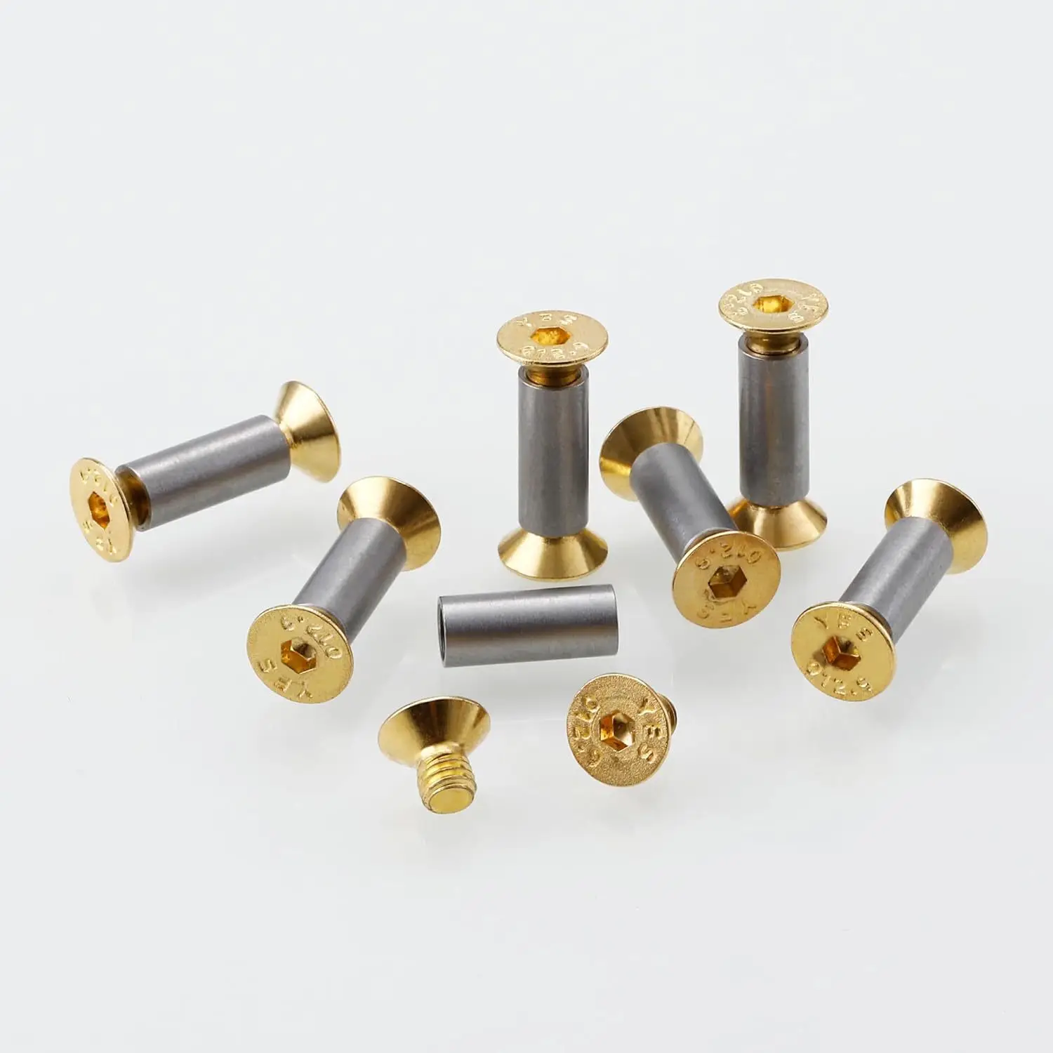 10Pcs Knife Handle Bolt Rivets Screw Fastener Nut Hex Flat Head Screws DIY Material Knives Maker Screws for Fixing Blade Knife