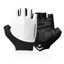 LAMEDA 3D Padded Anti-Slip Shock-Absorbing Summer Cycling Gloves - M-EU (White)