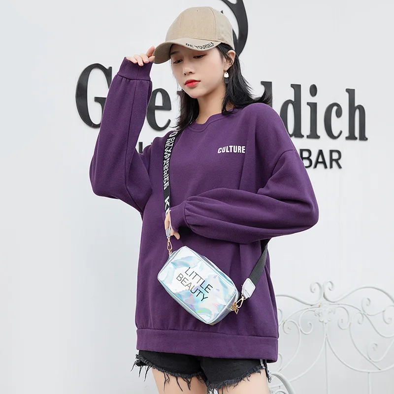 Small Women Laser Crossbody Bag Messenger Shoulder Bag PVC Jelly Small Tote Messenger Candy Colors Bags Laser Holographic Bolsa