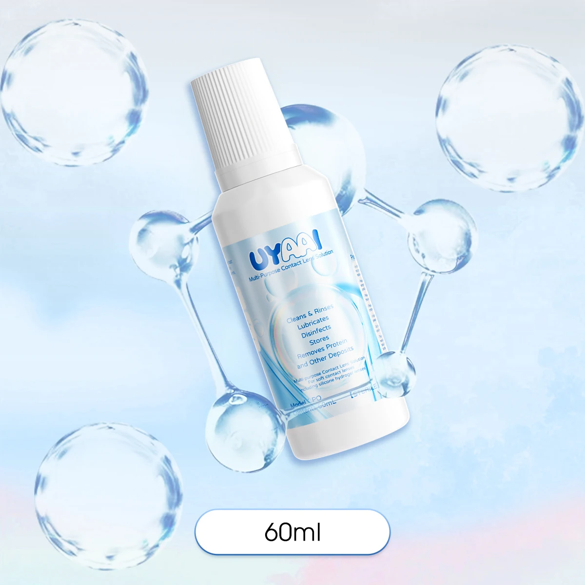 Contact Lens Care Kit - Cleaning Solution, Case, and Insertion Tool