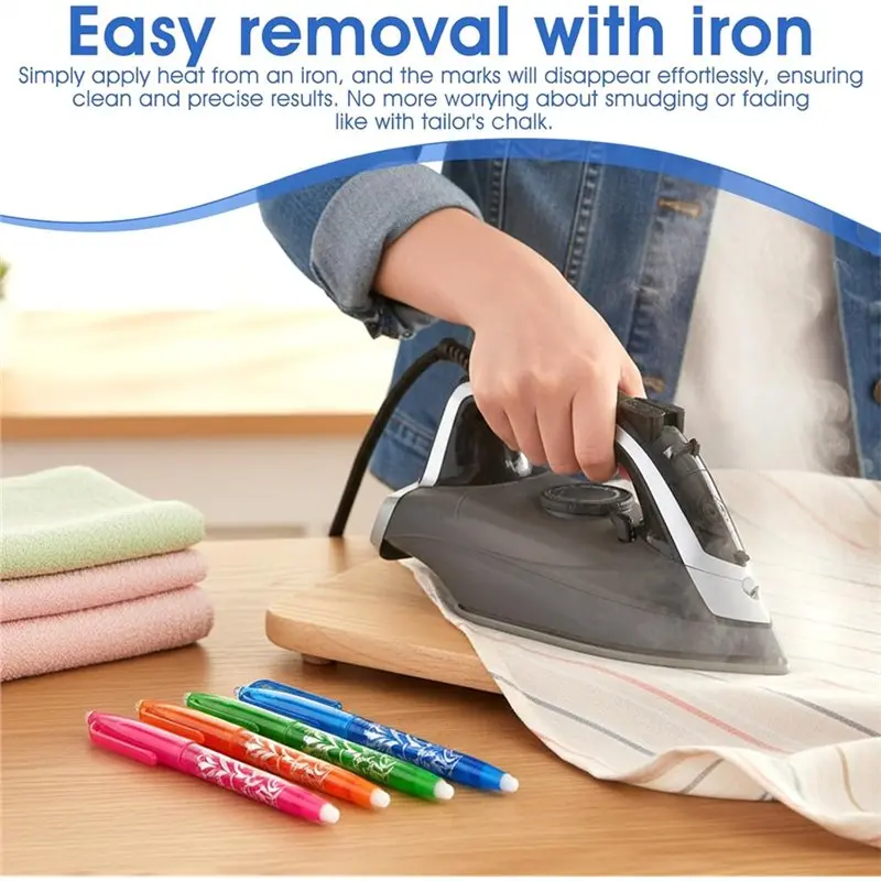 재봉 클립 10개& 8개 열 지워지는 패브릭 펜 퀼팅 재봉 드레스메이킹용