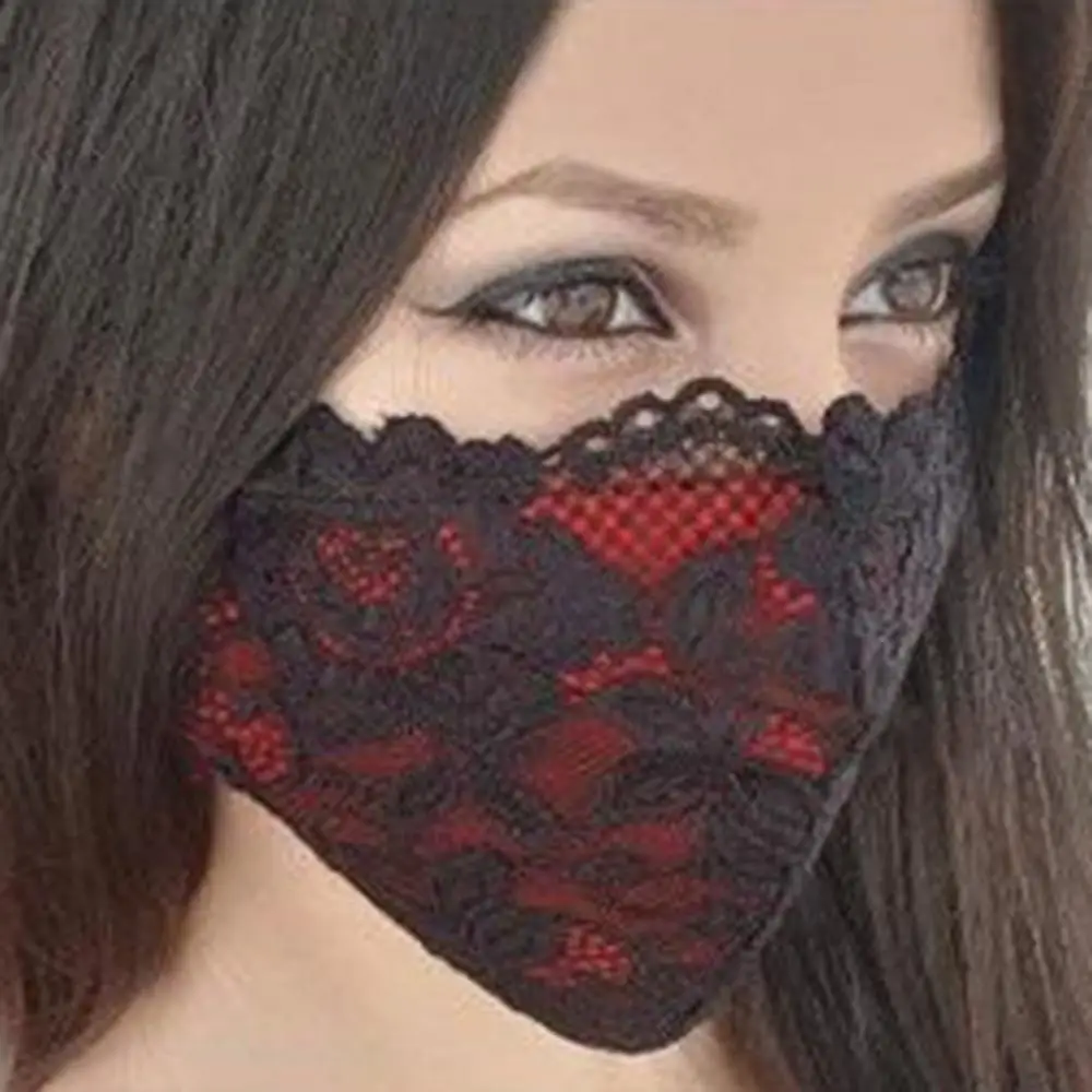 Gas Mask Women Fashion Washable Breathable Dust-Proof Lace Party Wedding Bride Face Cover face mask One Piece For Outdoor маска для лица