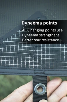 Aricxi 15d silicone nylon with dyneema ultra light weight tarp for outdoor camping hiking backpacking black or gray 4