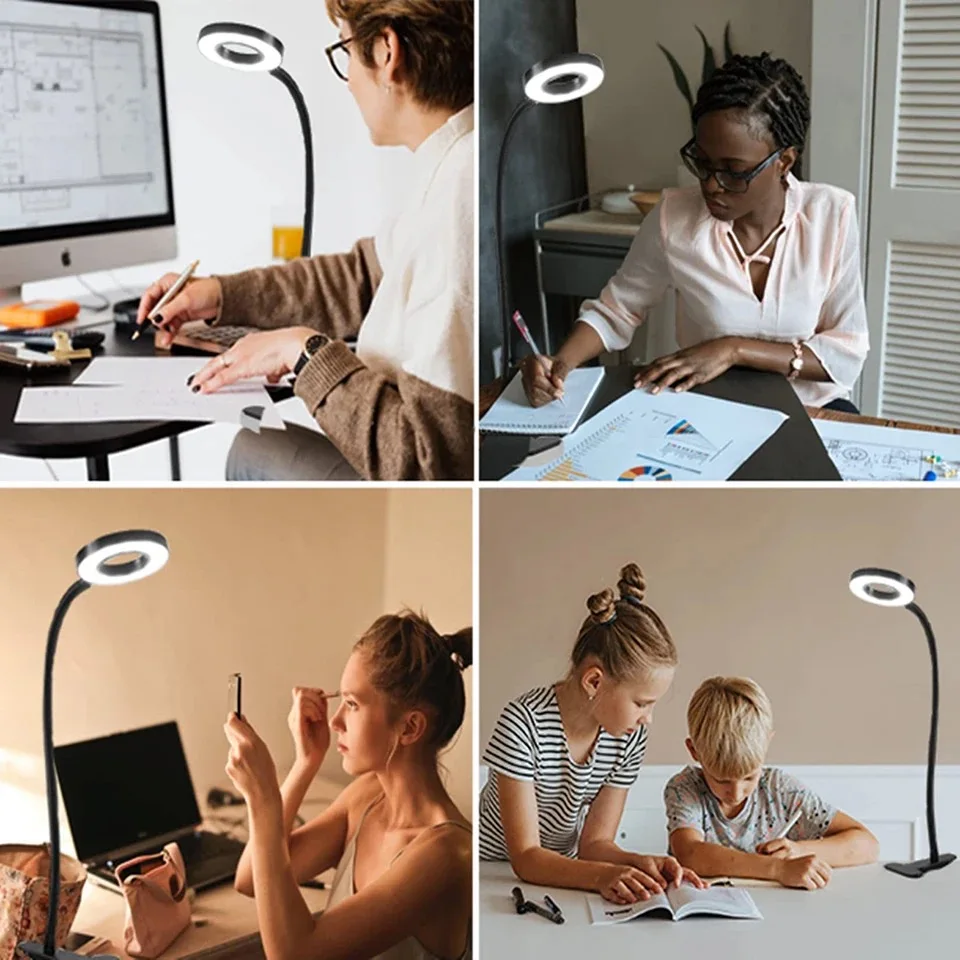 USB LED Eye Protection Book Night Light Adjustable Book Lamp With 3-Level Warm Cool White Daylight For Read Night Reading Lamp 6