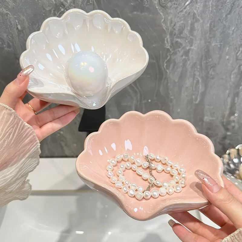 Shell Soap Box, Bathroom Draining Box, Creative High-end Light Luxury Soap Rack for The Bathroom
