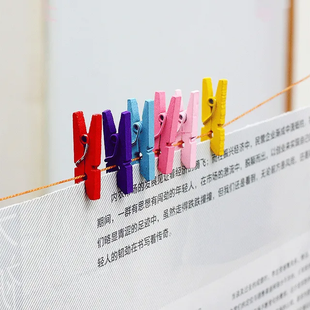 Mixed Color Wood Clothespin Socks Clips Mini Pegs Colorful Wooden Photo Paper Clamp Craft Arts Home Decor Christmas Decoration