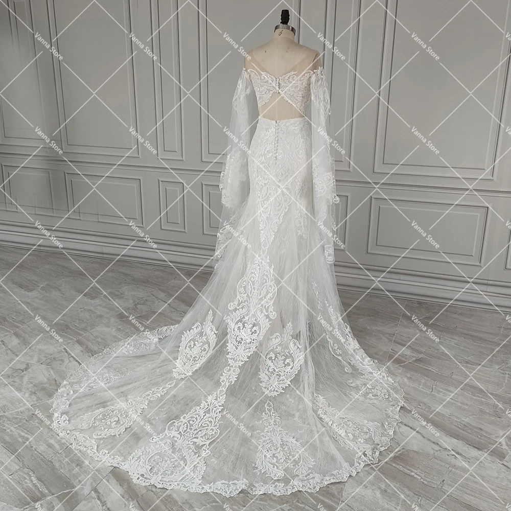 Lace Bridal Gown Illusion Neckline Mermaid Wedding Dress W944 - China  Wedding Dress and Wedding Gown price