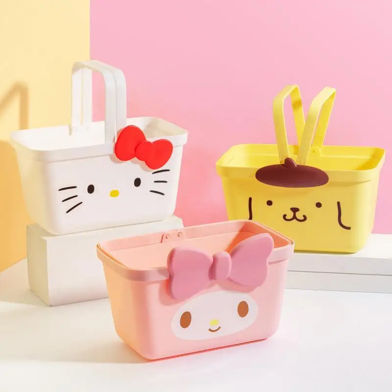 

Kawaii Sanrio Cartoon Hello kitty My melody Tote Basket Simple Clothing Sundries Snack Storage Basket Cute Anime Basket Gift