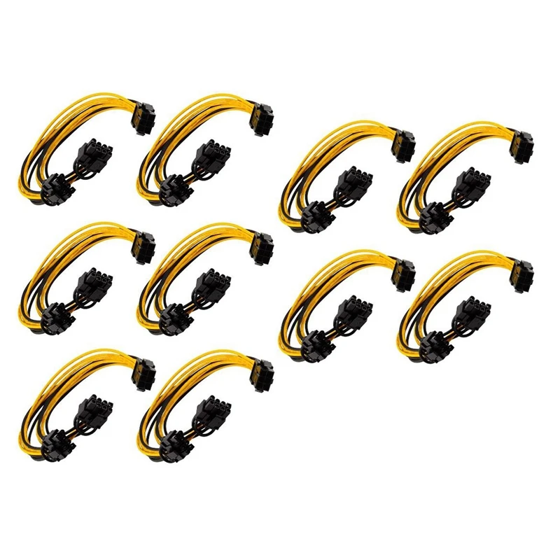 

NEW-10Pcs 6 Pin до 2x8Pin (6 + 2) Pin Кабель питания 6 Pin PCI E до 2Xpcie 8 (6 + 2) Pin видеокарта PCI-E VGA кабель питания