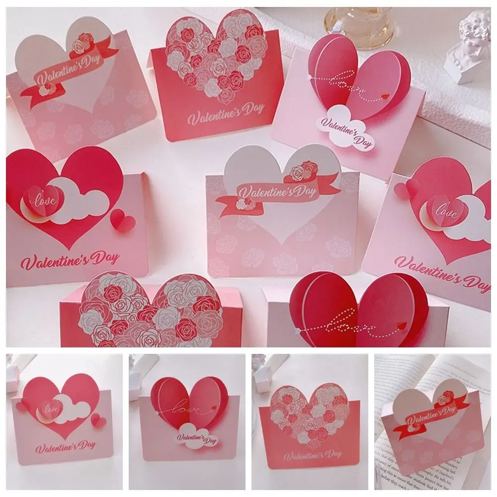 

10pcs Handwriting Greeting Card Romantic Thank You DIY Decoration Message Card Rose Folwer Invitation Invitation Card Lover
