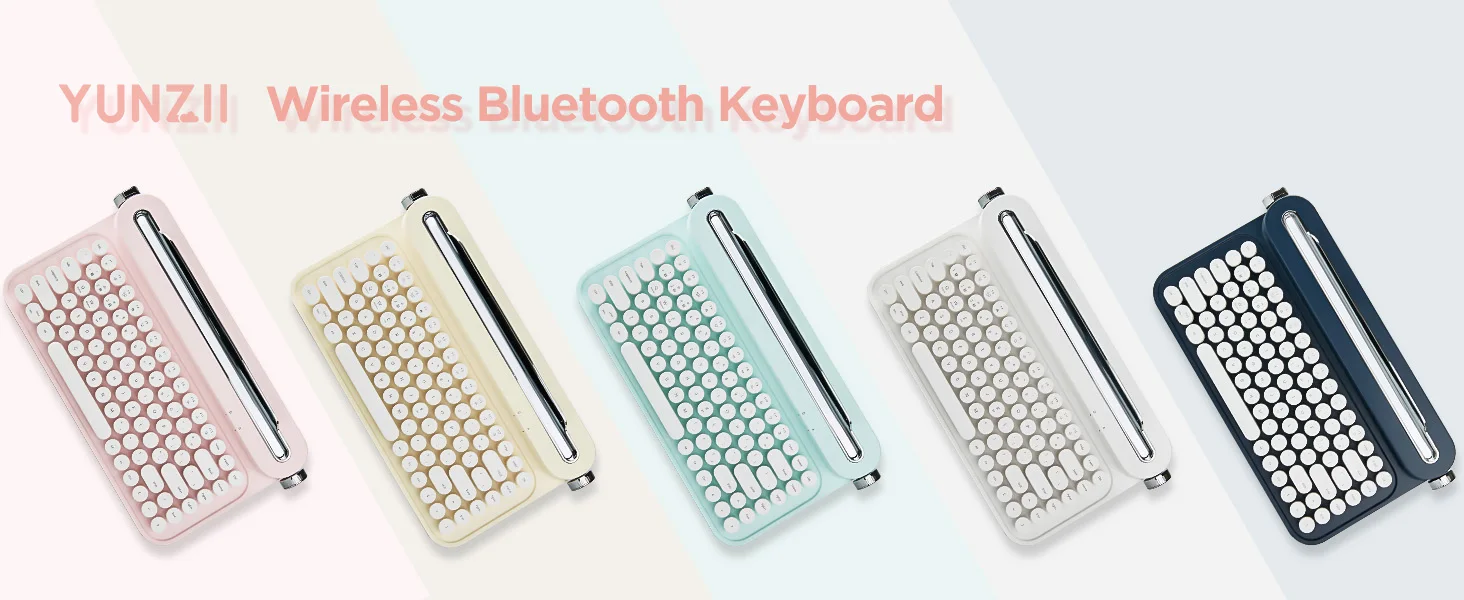yunzii bluetooth rétro sans fil rose avec support intégré pour