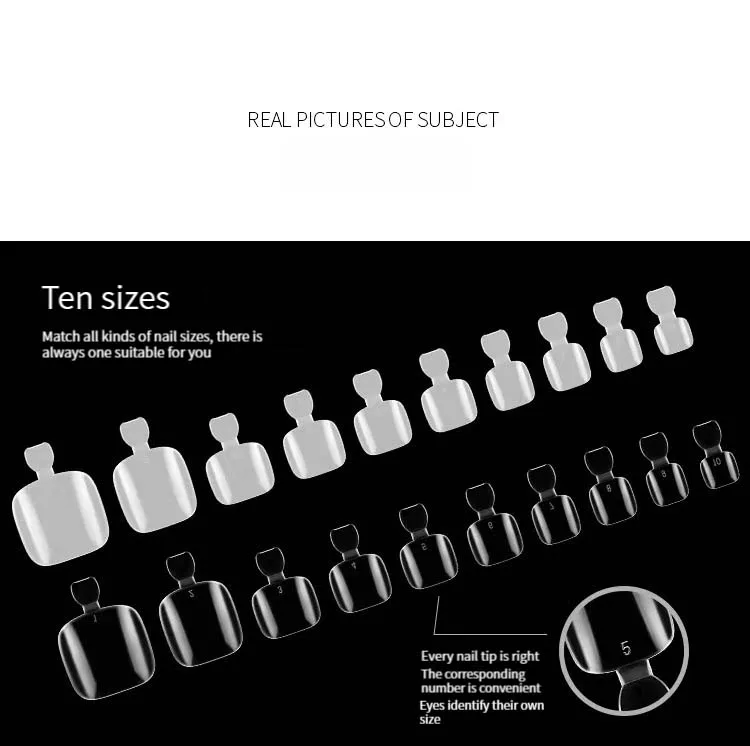 Description Picture 3 of item100PCS Square Full Cover Natural White Artificial Fake Toenail Acrylic Foot Nail False Toe Nails