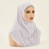 Foulard en chanvre de couleur unie pour femmes, prêt à l'emploi, couvre-cou, Hijabs de sport, châles et enveloppes islamiques sans épingle, nouvelle collection