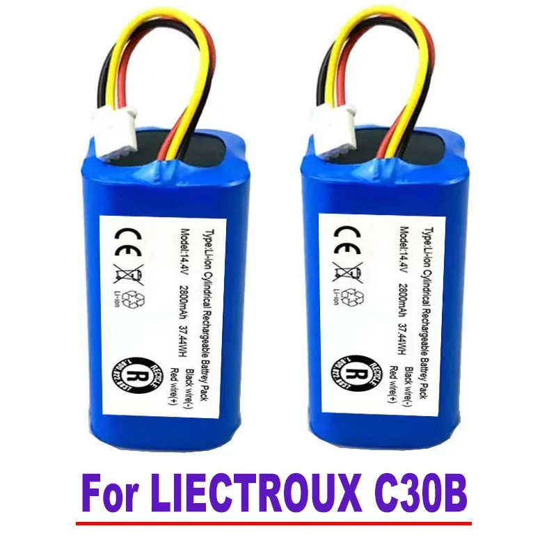 Battery for Lirctroux C30B Robot Vacuum Cleaner 14.4V 6800mAh/8800mAh/9900mAh lithium cell (For C30B) 100% Original
