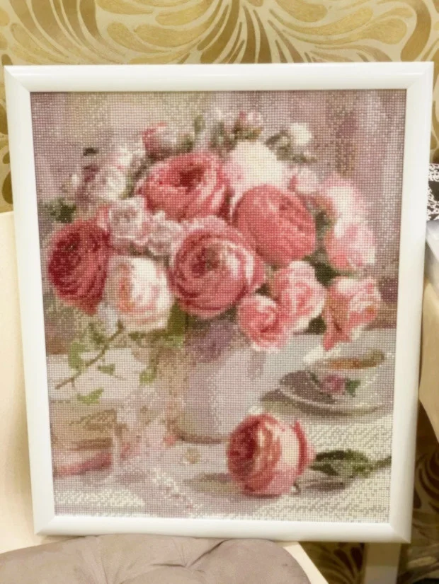 MomoArt 5D DIY Diamond Embroidery Peony Cross Stitch Kit Diamond Painting Flower Full Square Round Mosaic Art Home Decorations,diamond painting,painting set