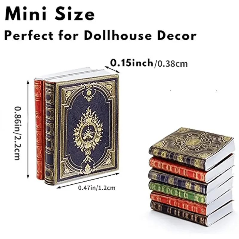 9 Pcs Mini Book Model for 1:12 Dollhouse Accessories Study Decoration Miniature Items 1/6 BJD/Barbies Doll House,Holiday Gifts 4