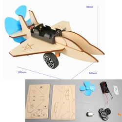 DIY Wooden Biplane Kit - Science Experiment Educational Toy (Fighter plane)