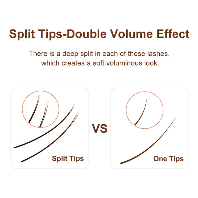 NATUHANA Brown Ellipse Flat Eyelashes Extensions Matte Faux Lashes Split Tips Soft Light Weight Ellipse Shaped Makeup Tools 2