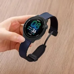 Elegant Leather - Silicone Magnetic Buckle Watch Strap - Suunto Race 2 - 1 - S (Midnight blue)
