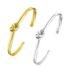 Wholesale Jewelry-- titanium steel 2 line Knot Bangle for Women Europe Fashon 2 Gold Color 1
