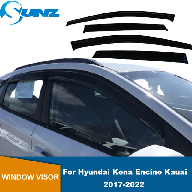 Déflecteurs de fenêtre latérale noir voiture vent déflecteur soleil pluie  gardes pour Hyundai/Kona Encino Kauai 2017 2018 2019 SUNZ - AliExpress