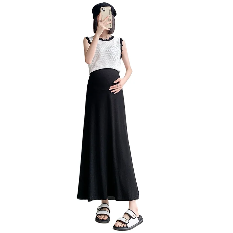 여름용 하이웨이스트 슬림 다용도 중간 길이 랩 엉덩이 피쉬테일 스커트, A라인 핫 슬림 뱃살 하의, 임신 24ss Y2k