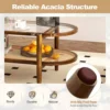 Rattan Coffee Table, 2-Tier Oval Acacia Wood Tea Table w/Tempered Glass Tabletop & PE Rattan Storage Shelf, Boho Cocktail Tables 5