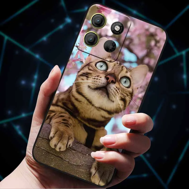Painted Cats Soft Silicone Lovely Back Case - Cute Cat Design Phone Cover
