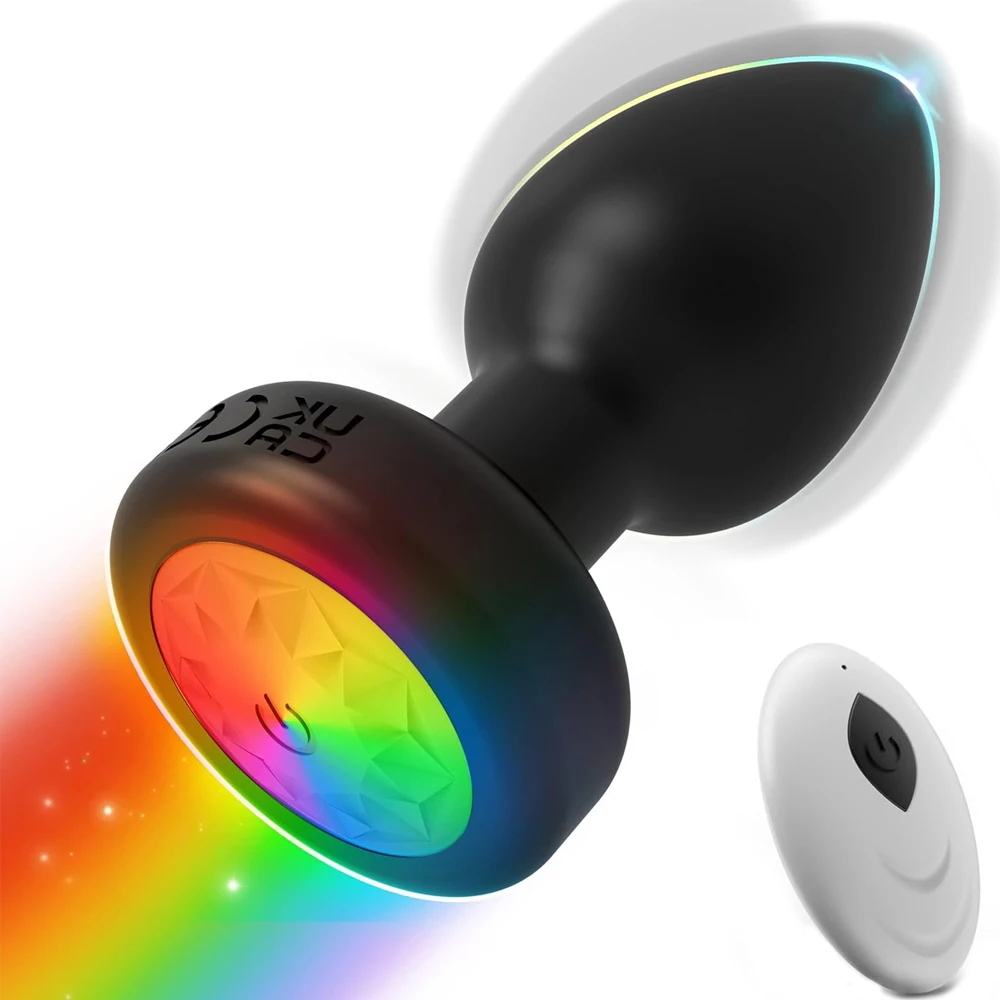 Remote Control LED Anal Vibrator LED Butt Plug Prostate Massager for Gay Vaginal Clitoris Nipple Stimulator Sex Toys for Adults