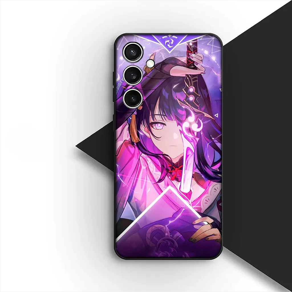 Elegant Raiden Shogun Phone Cover - Soft Protective Case with Genshin Impact Design