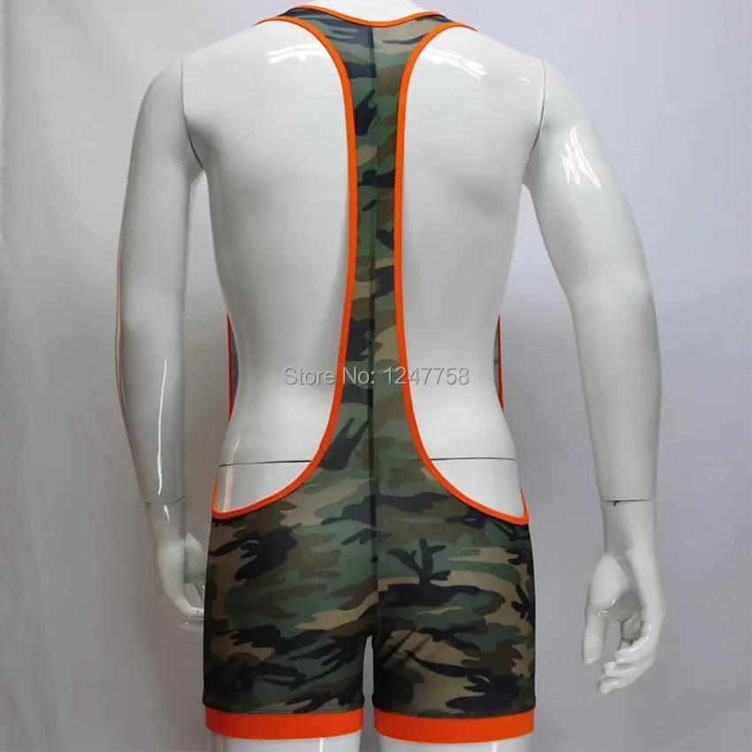 New Brand Man's Camouflage Bodysuit Underwear Singlet Wrestling Leotard Vest