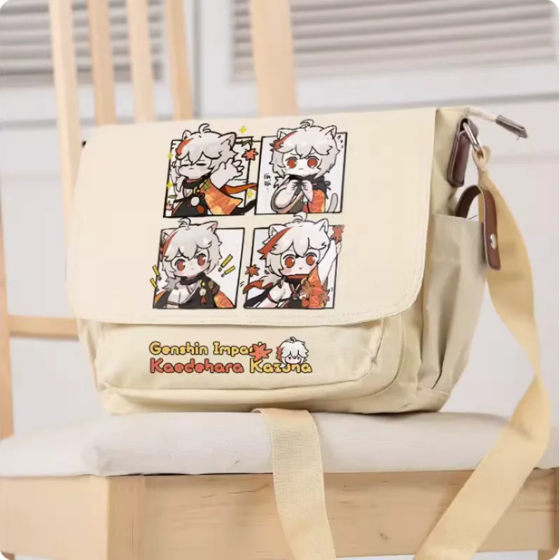Школьная сумка аниме геншин ударт каэдехара казуха модная удобная Студенческая сумка-мессенджер для подростков школьная сумка аниме genshin impact paimon модная удобная студенческая сумка мессенджер для подростков