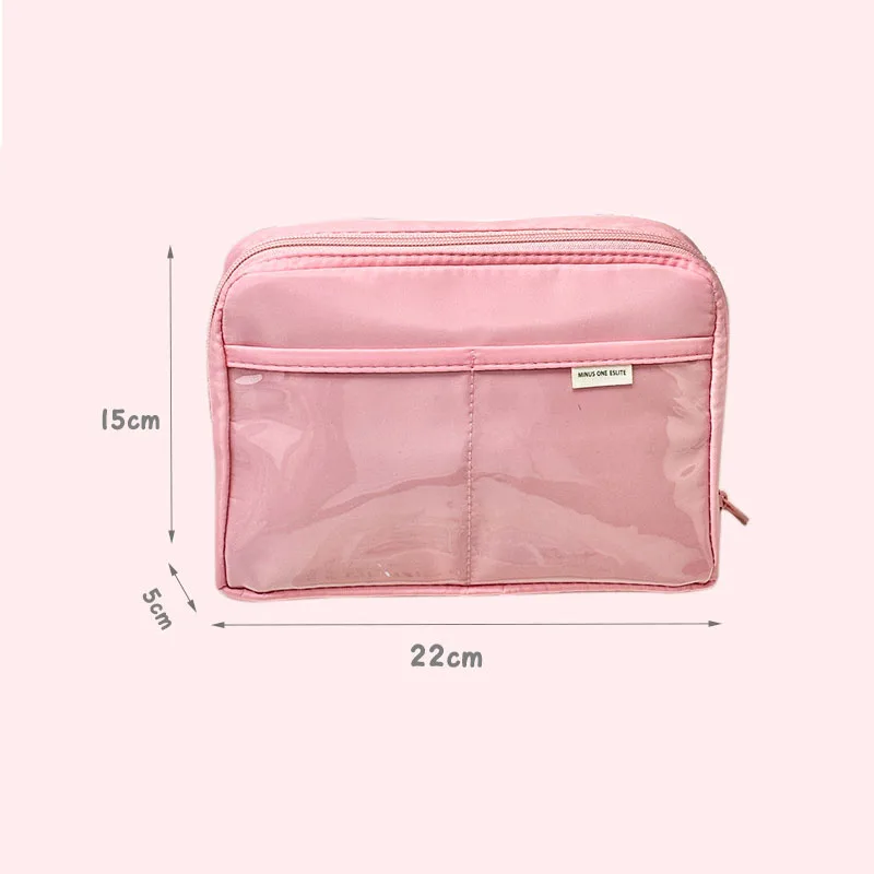 Pencil Bag 2 Tier Large Capacity Metal Zipper Mesh Pocket Portable Large Pencil  Case For Students School Office Pink And Beige - AliExpress