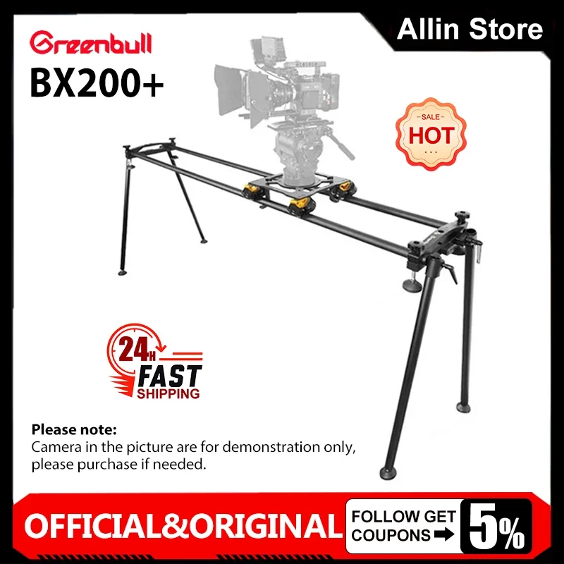 Greenbull BX200+ Film Camera Slider 100mm Bowl Aluminum Slider Kit Video Dolly Track Load 50kg