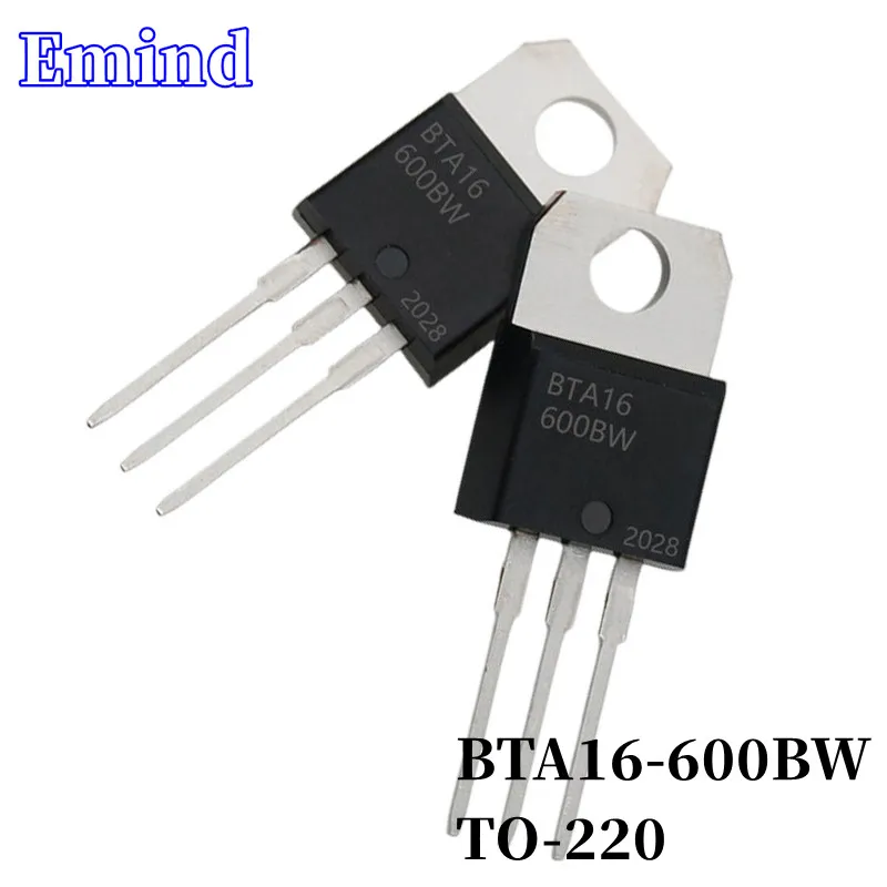 

10Pcs BTA16-600BW BTA16 Thyristor TO-220 16A/600V DIP Triac Large Chip