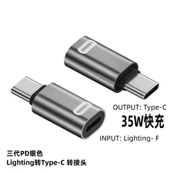 Versatile Female to Type C Adapter for Charging and Data Sync (35W - silvery)