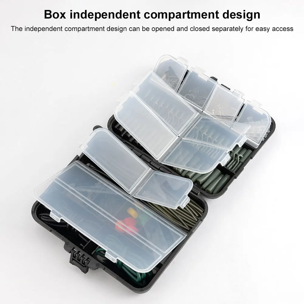 277Pcs Carp Fishing Accessories with Storage Box Carp Fishing Rigs Assortment Wear Resist Swivels Terminal Rigs Fishing Gear Set