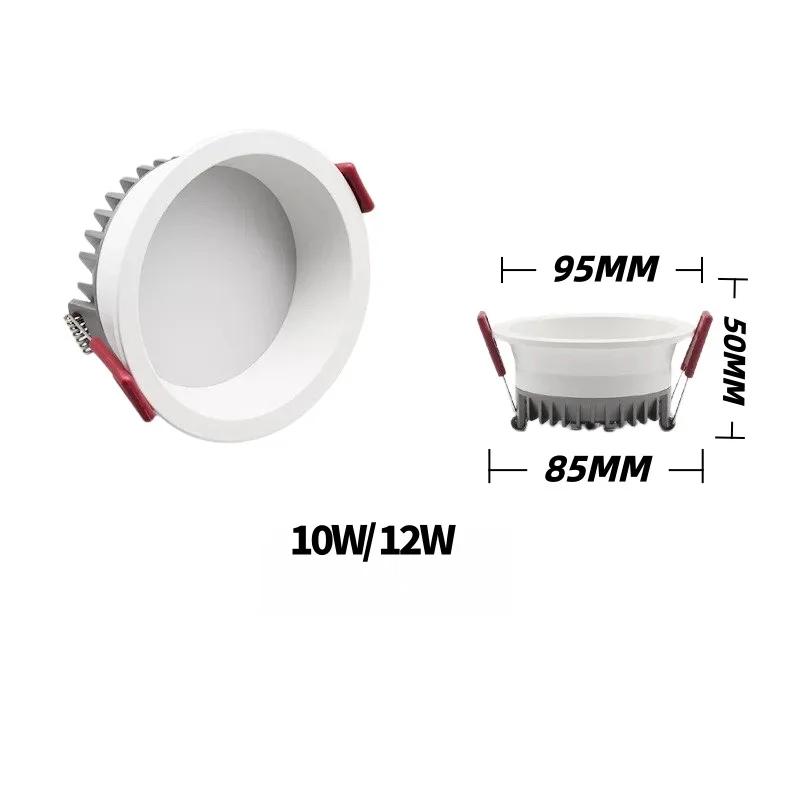 디밍이 가능한 매립형 눈부심 방지 다운라이트 LED 스팟 220V/110V 천장 원형 패널 조명 (장 가정 조명)
