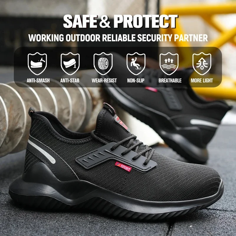 Indestructible Steel Toe Puncture-Proof Safety Work Sneakers