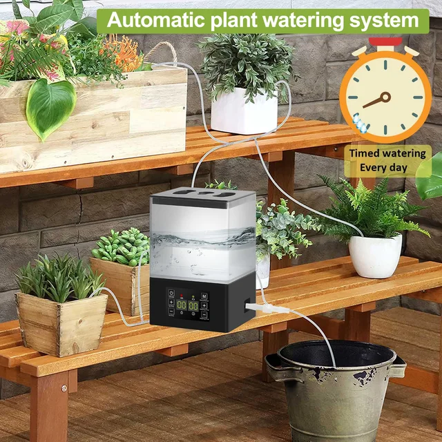 Potted Plants Automatic Watering System 1.3L Tank Home Drip Irrigation Plant Watering Auto Timer for Flowers Plant Garden Tools 6