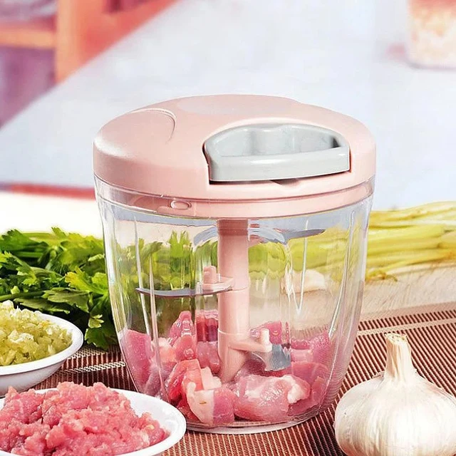 500/900ML Hand Chopper Manual Rope Food Processor Silcer Shredder Salad Maker Garlic Onion Cutter Kitchen Tool Accessories 6