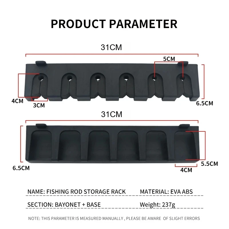 Fishing Rod Storage Rack 6 Holes Wall-mounted