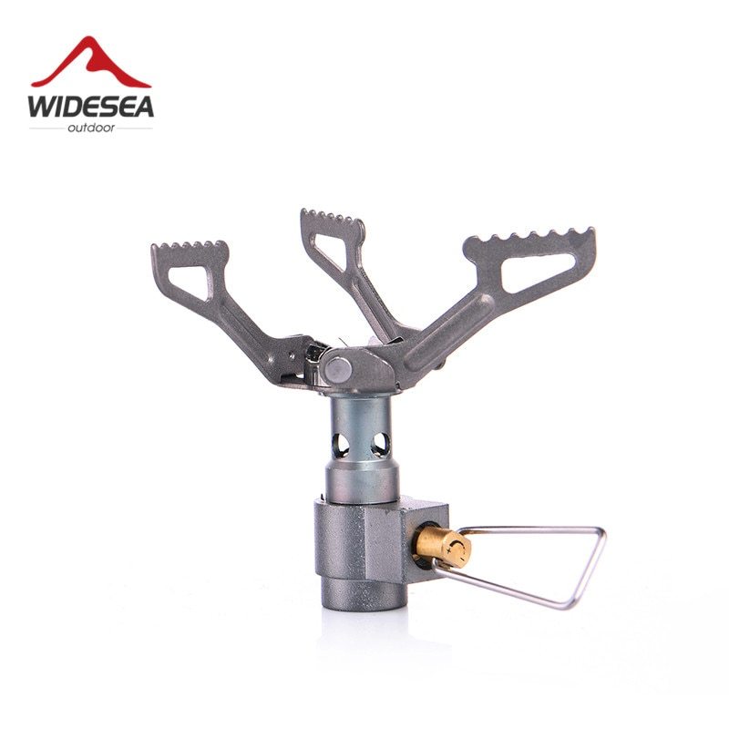 Widesea Titanium Mini Gas Burner Camping Stove Outdoor Portable Heater Cooker Survival Survival Furnace Pocket Picnic Cookware
