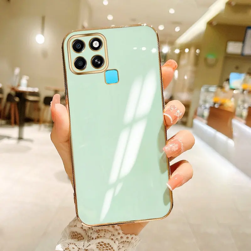 

Infinix Smart 6 X6511B X6511 X6511E Case 6D Plating Silicone TPU Bumper Back Cover Shockproof Soft Phone Case for Infinix Smart6