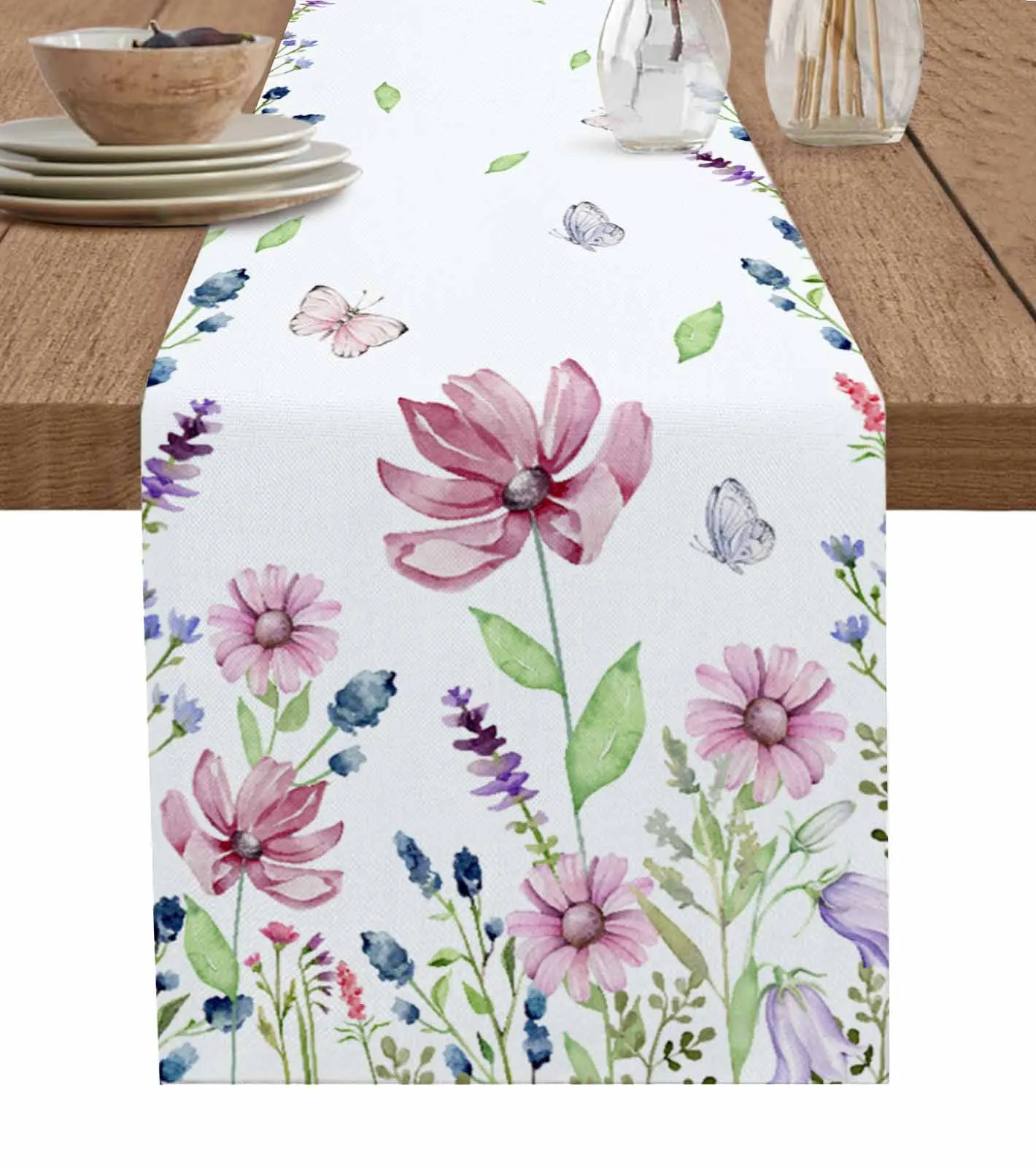 

Plants Flowers Plants Summer Butterflies Decorations Coffee Table Decor Tablecloth Table Kitchen Decorative Table Runner