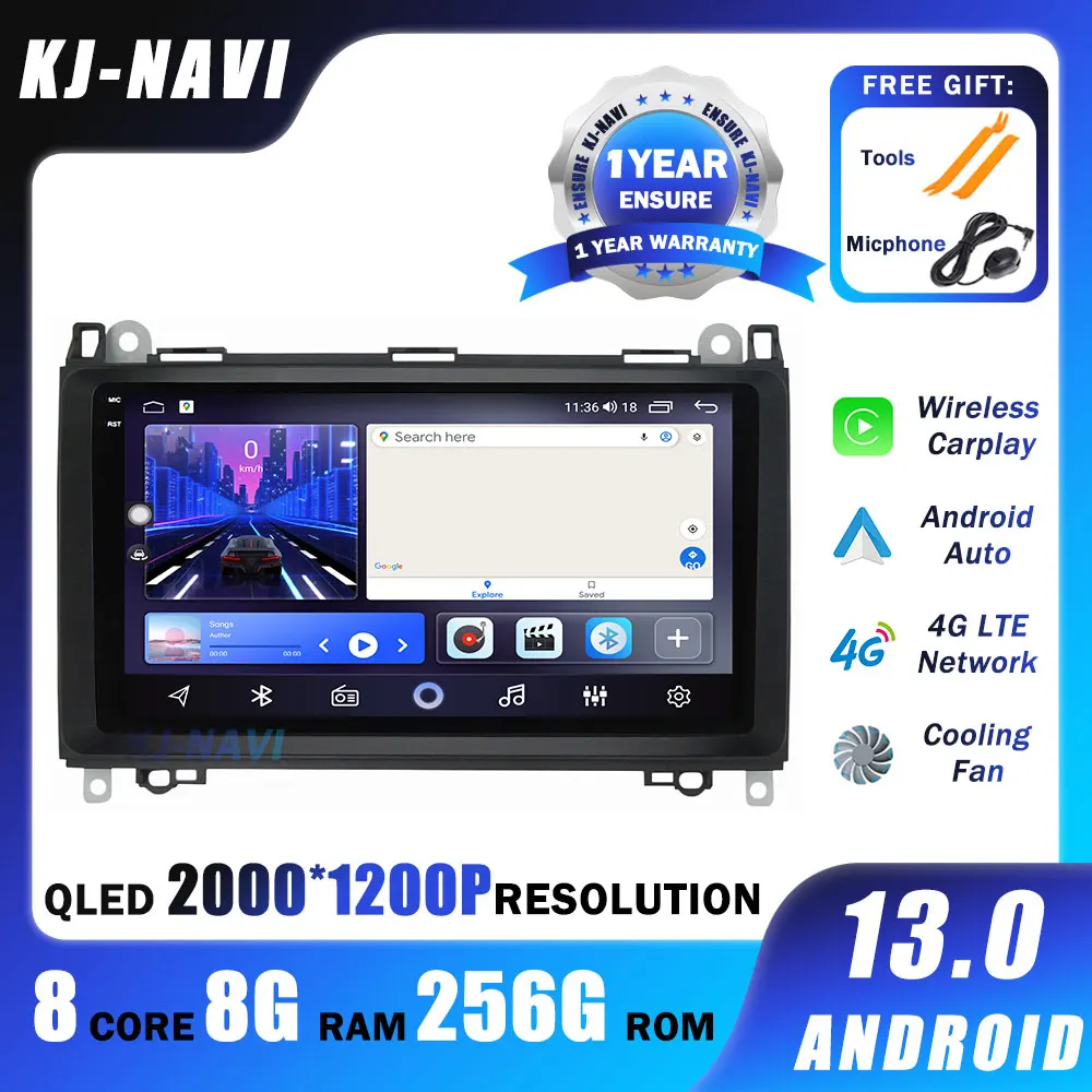 

9 Inch Android 13 For Mercedes /Benz / W169 W245 W639 W906 Sprinter B160 B170 B200 Car Radio Multimedia Player DSP Auto Carpla